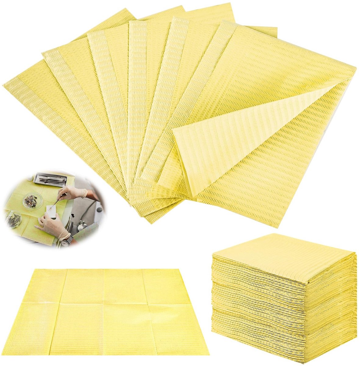 Omgoods- Slabbetjes 125 stuks - Waterdichte Slabbetjes - Tandheelkundige Servetten - Patiëntenservetten - Tattoo-tafelkleden - 33 x 45 cm