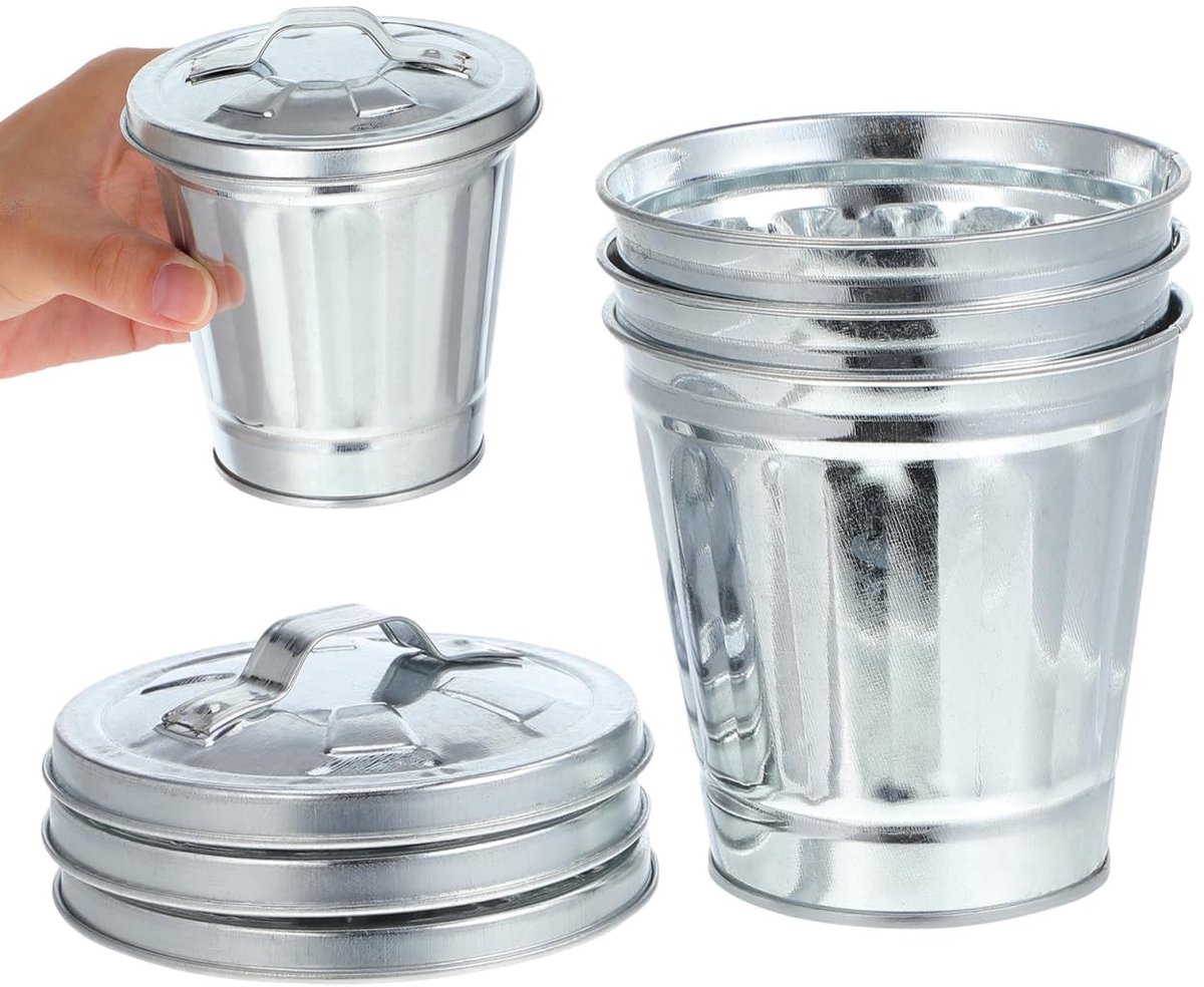 Omgoods - Set van 3 Mini Prullenbakken met Deksel