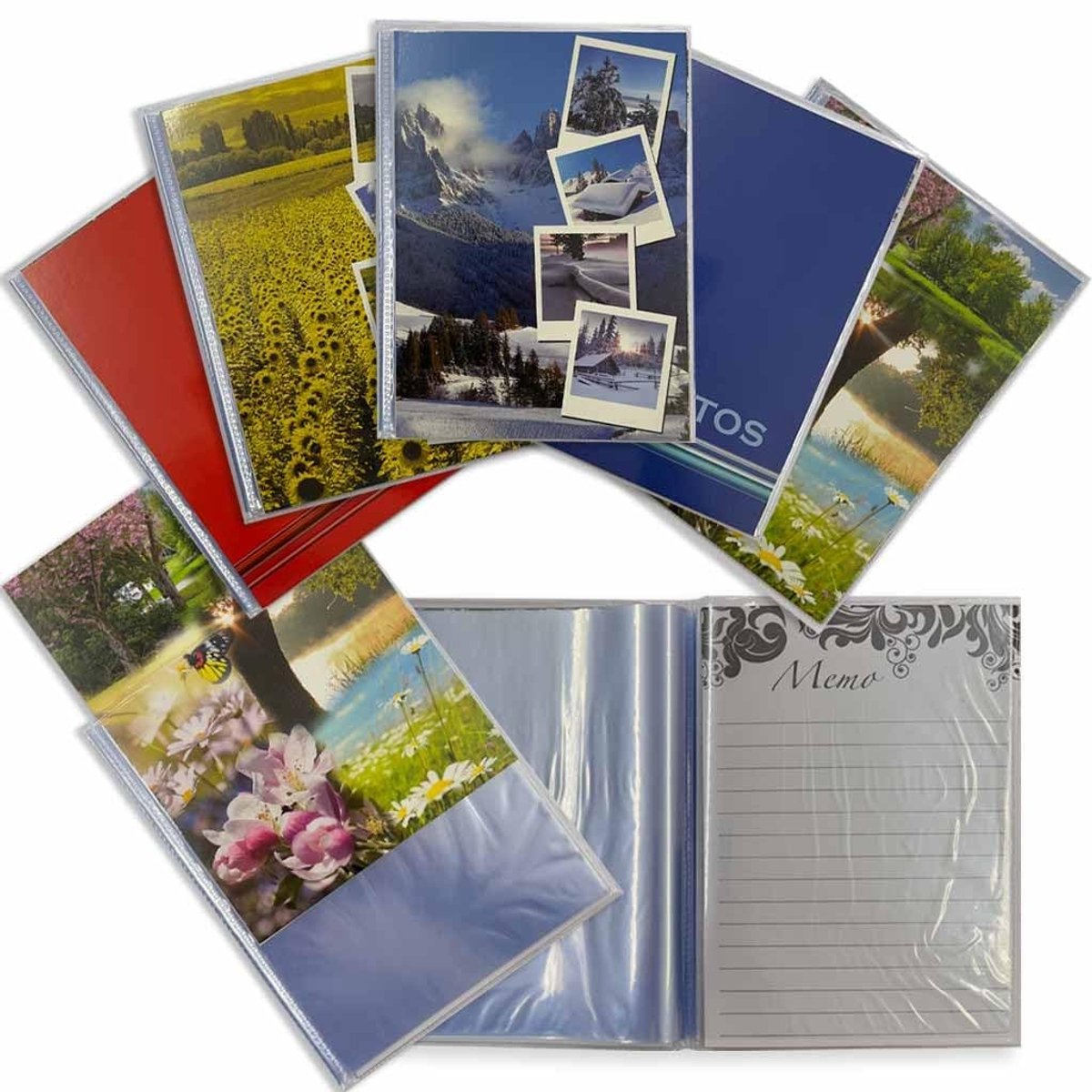 Omgoods - Fotoalbum 15 x 23 cm met Transparante Kaft voor 400 Foto's