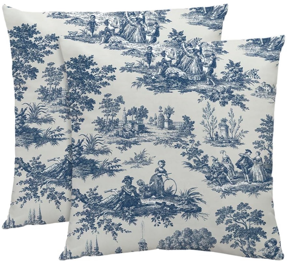 Omgoods - Set van 2 Luxe Velours Kussenhoezen 50 x 50 cm Blauw