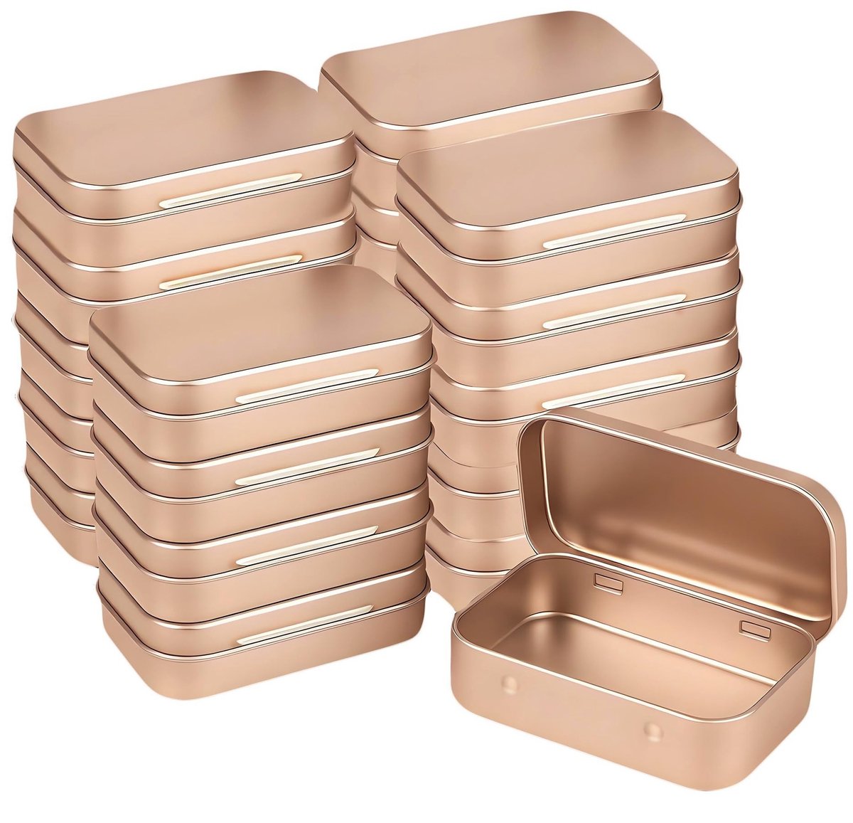 Omgoods - Set van 20 Metalen Opbergdozen met Scharnierdeksel (9.5 x 6 x 2.2 cm)