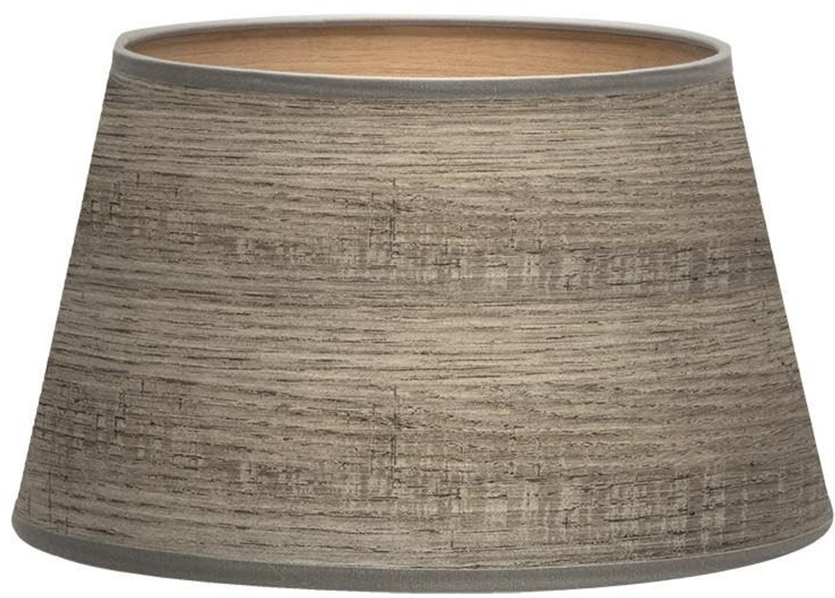 Omgoods - Conische Lampenkap van Hout met Grijze Afwerking