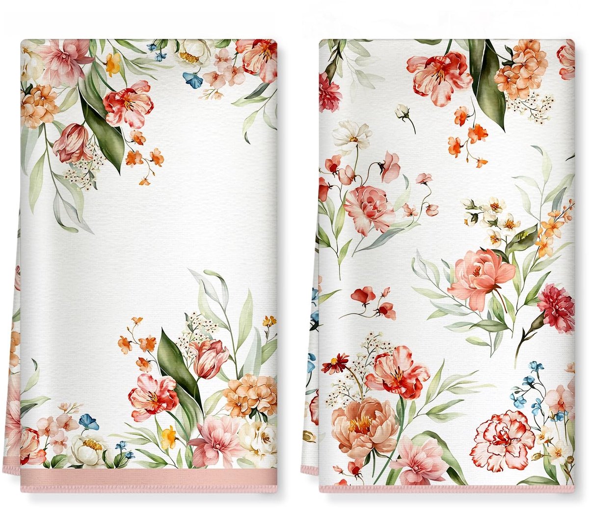 Omgoods - Microfiber Keuken Doeken Set van 2, Roze, Absorberend en Decoratief
