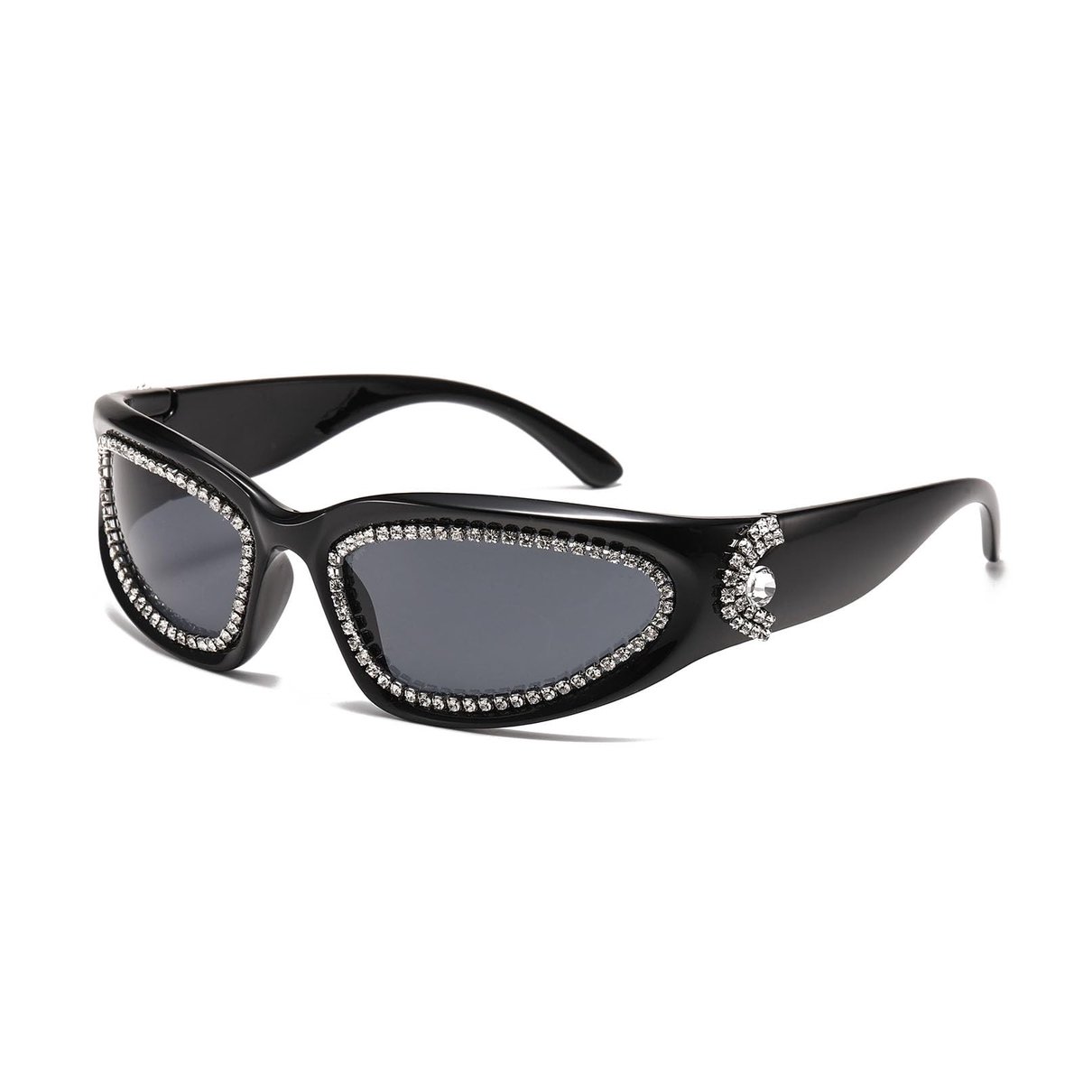 Omgoods - Trendy Retro Zonnebril met Rhinestones en UV400 Bescherming