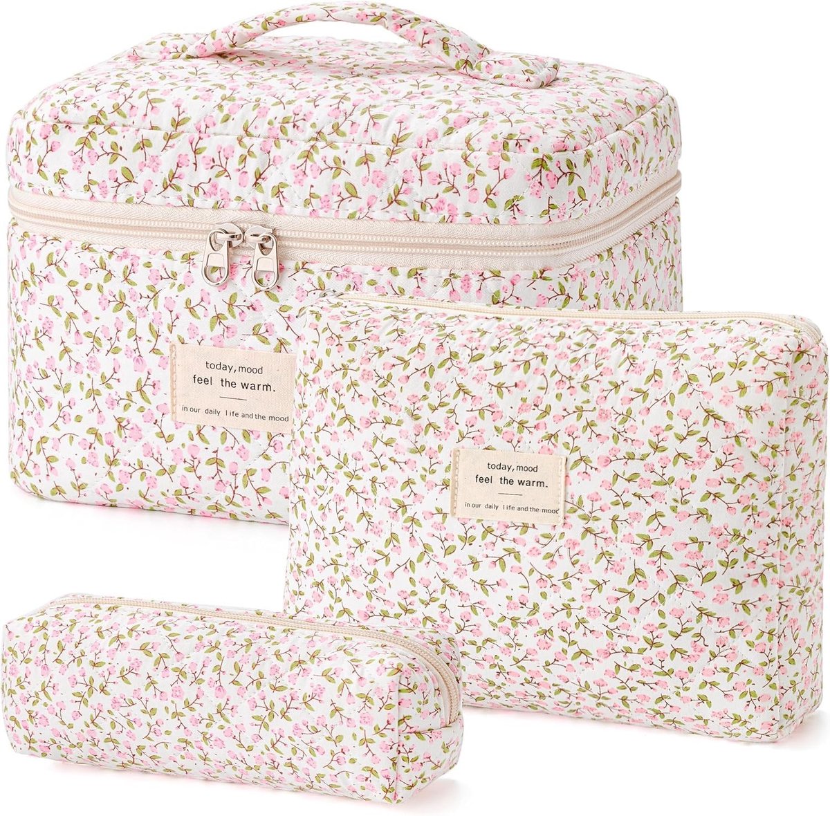 Omgoods - Set van 3 Cosmetica Tassen - Schattige Toilettassen voor Vrouwen