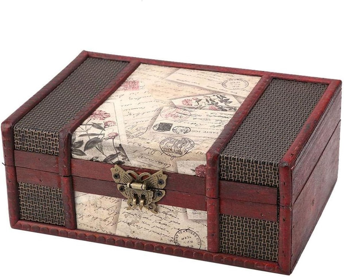 Omgoods - Houten Bewaarbox met Slot en Deksel