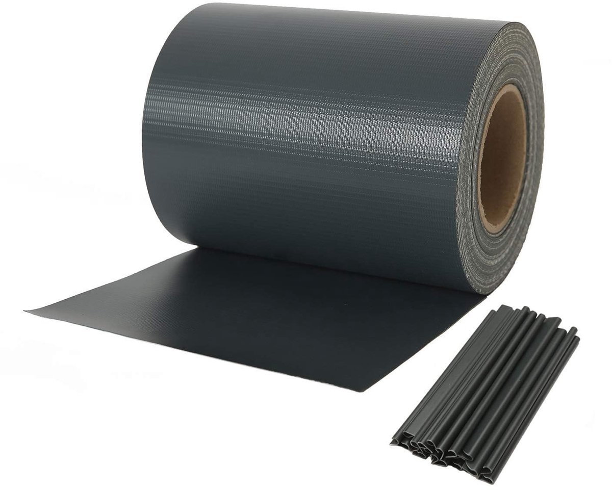 Omgoods - PVC Privacy Film voor Tuin met 40 Clips en 19 cm x 70 m