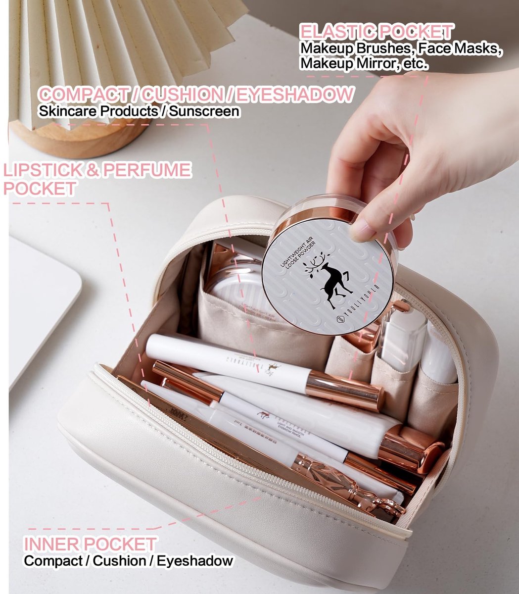 Omgoods - Compacte Make-up Tas van Waterdicht Vegan Leer