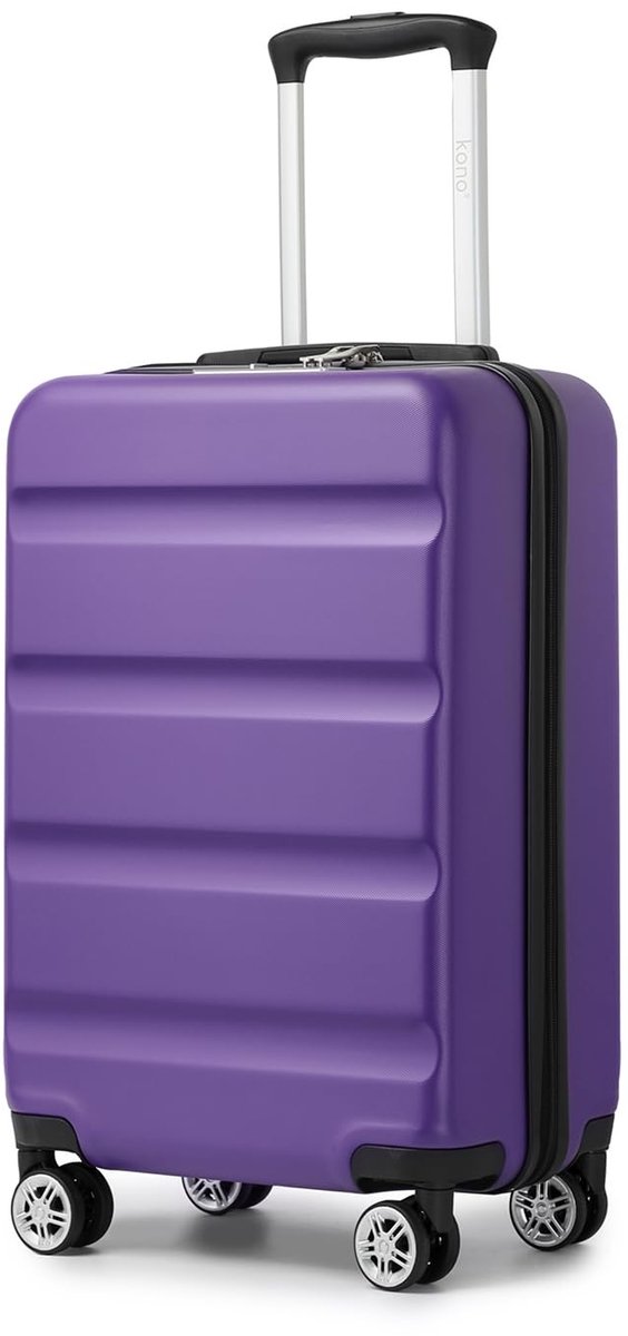 Omgoods - Lichtgewicht Reiskoffer met Slot - 20" Hardcase met 4 Spinner Wielen, Paars
