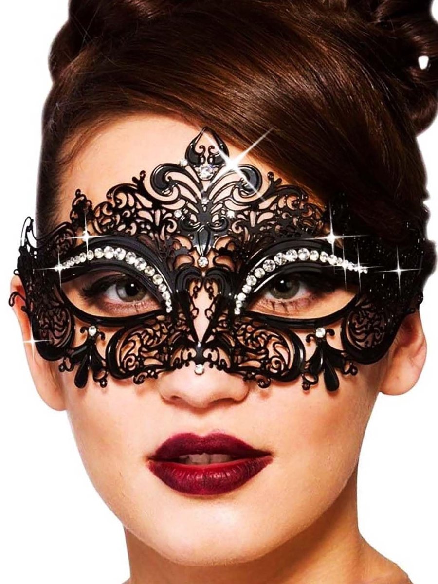 Omgoods - Zwarte Venetiaanse Masker voor Feestjes en Carnaval