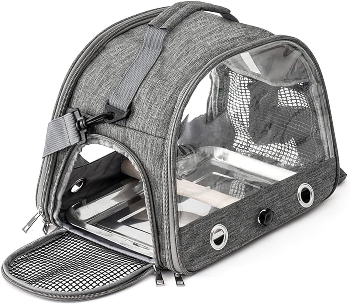 Omgoods- Opvouwbare Reistas - Verbeterde Ventilatie - Lichtgewicht Tas - Roestvrijstalen Lade - Verstelbare Binnenruimte - Duurzaam Ontwerp - Vogelkooi