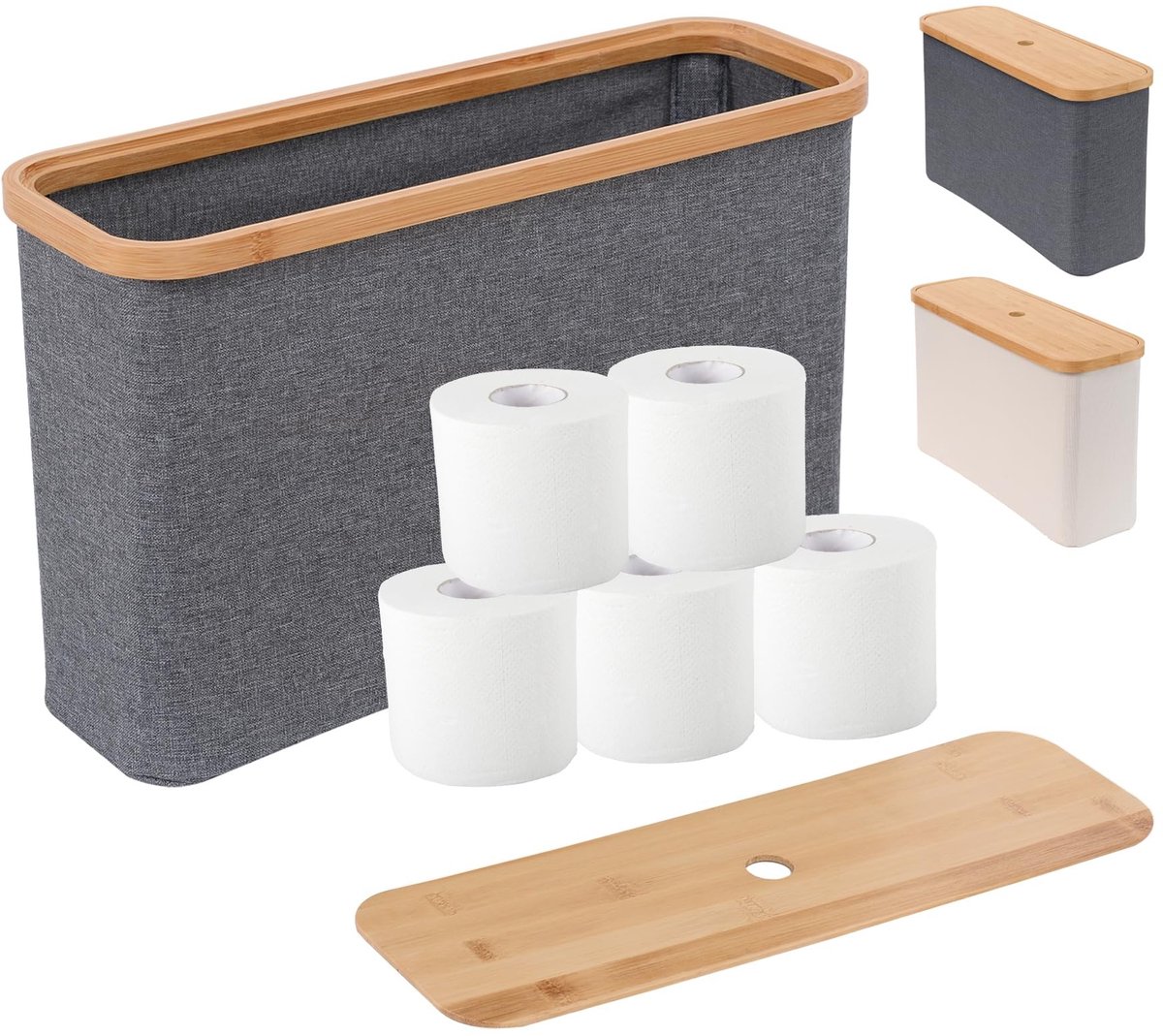 Omgoods - Opbergdoos voor Toiletpapier 19L Vouwbaar met Deksel