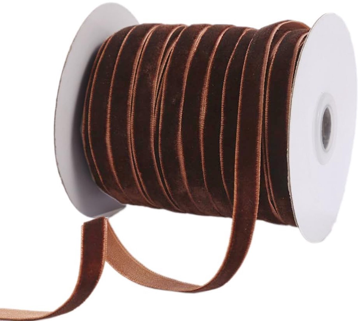 Omgoods- Velvet Ribbon - Vintage Zacht - Cadeau Versiering - Ambacht - Bruiloft Decoratie - Donkerbruin - 1 cm Breed - Decoratierol