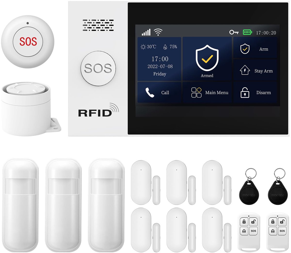 PGST WiFi + 4G draadloos huisinbraakalarm systeem kit. Tuya Smartlife APP Amazon Alexa, met sirene, raam-deursensor - ShopVlot