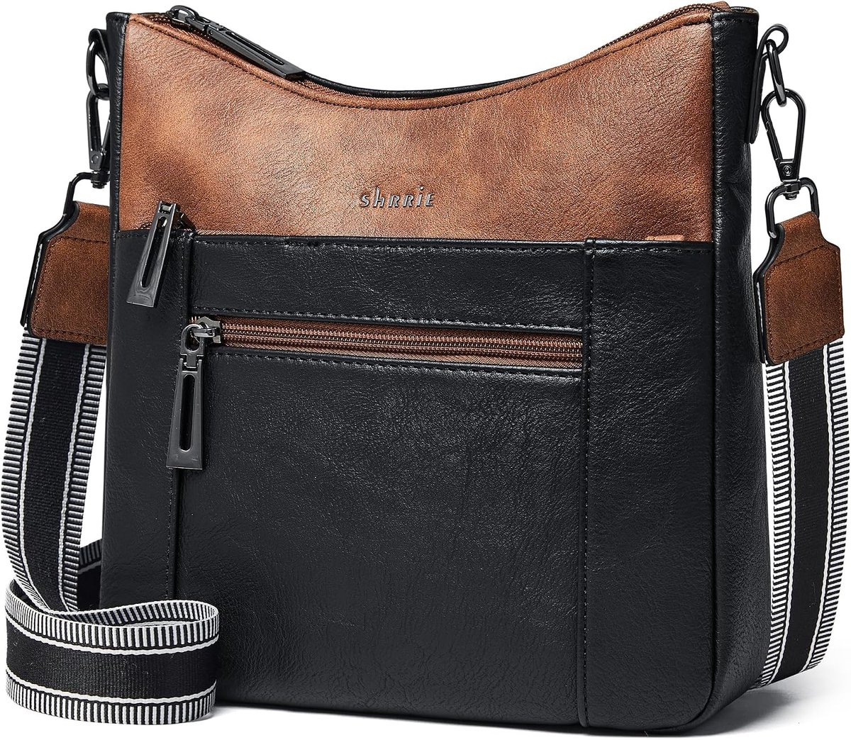 Shrrie Crossbody Bags for Women Trendy Vegan Leather Purses Hobo Handbags Shoulder Bag with Detachable Strap for Travel - ShopVlot