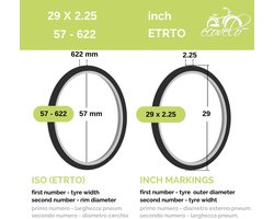 Ecovelò 2 fietsband 29 x 2,25 (57-622) + binnenband unisex volwassenen, zwart MTB - ShopVlot