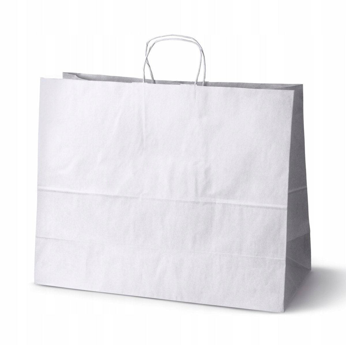50x18x39 cm Witte Papieren Zakken, 100g, Gedraaide Handgrepen, Set van 50