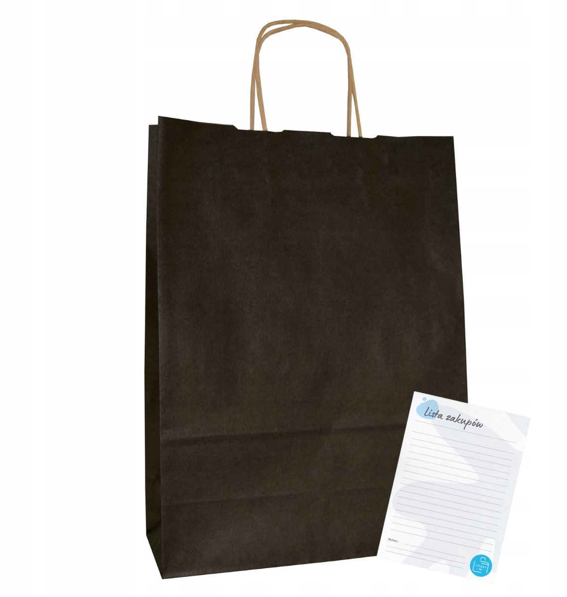 Zwarte papieren boodschappentassen A4 - 50 stuks - 24x10x32 cm
