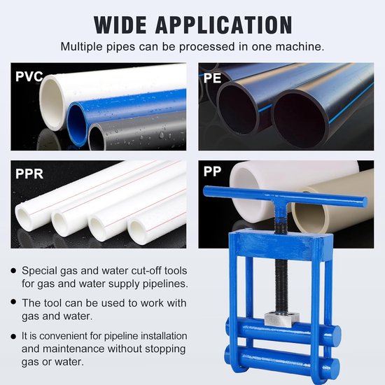 YUCHENGTECH Pipe Pinching Tool 0-32mm Adjustable Shutdown Tool for Gas and Water Clamping Tool Pipes for PE/PPR/PVC - ShopVlot — afbeelding 2