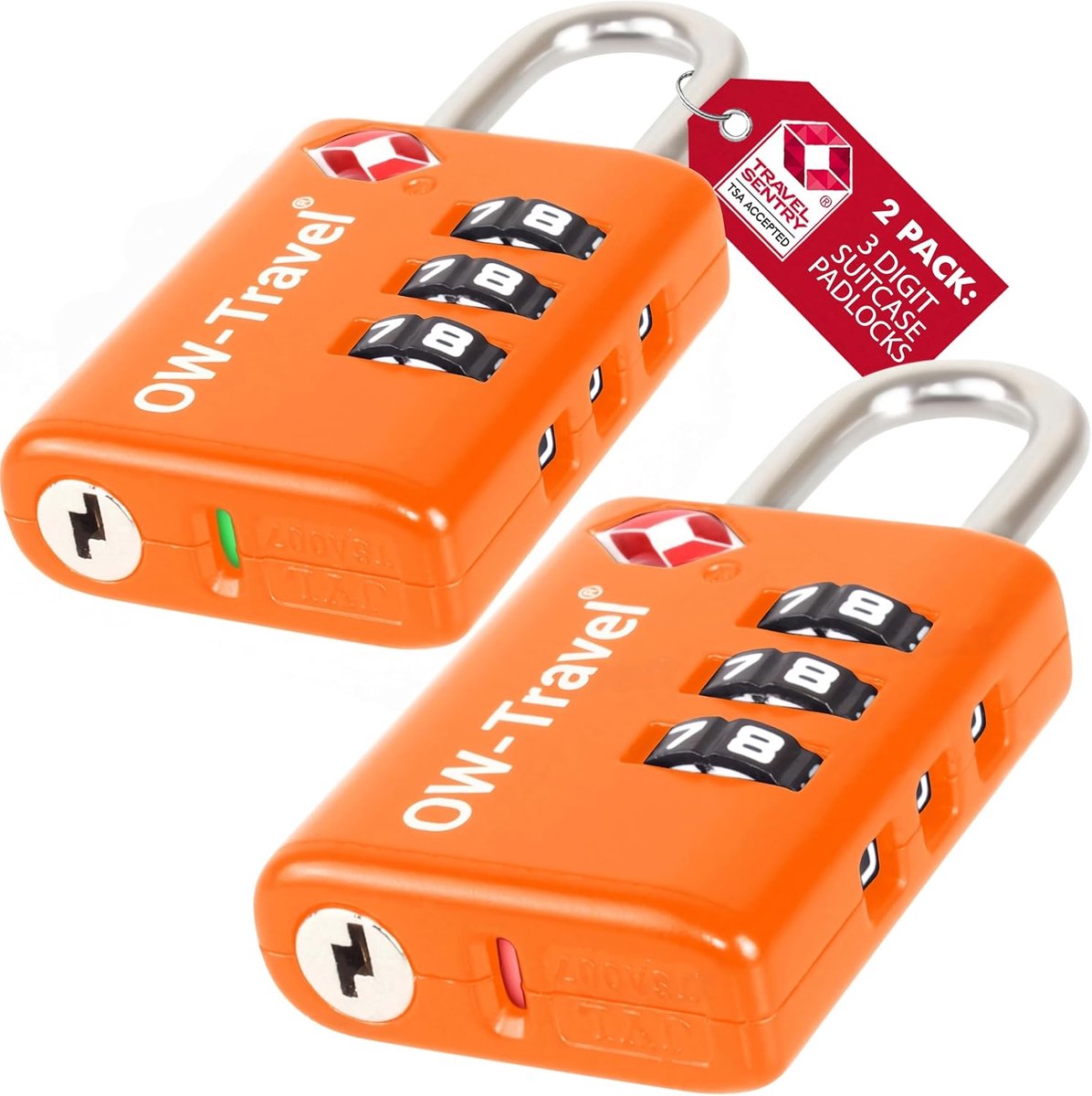 OW-Travel TSA Lock Combination Lock 3 Digits, Trunk Lock Luggage Lock Indicator - ShopVlot