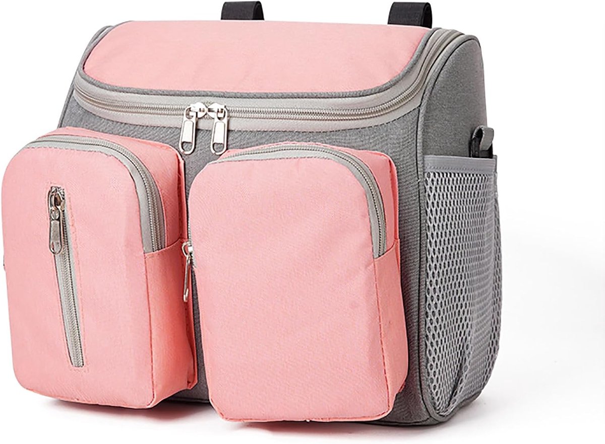 Baby Carriage Organiser, Multifunctional Pram Bag, Shoulder Bag with Adjustable Shoulder Strap, Large Capacity for - ShopVlot