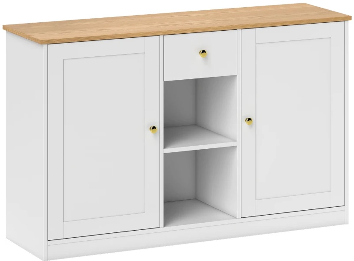 Dressoir - Keukenladekast met lade - Kasten - Planken - Spaanplaat - Wit