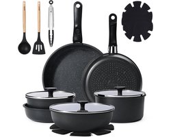 GiPP 19-Delige Pannenset Afneembare Handgreep, non stick potten en pannen - ShopVlot