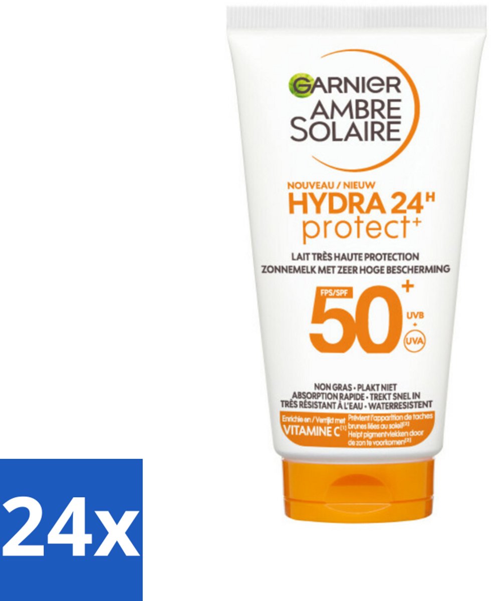 Garnier - Ambre Solaire - Zonnebrandcrème - Hydra 24H Protect - SPF 50+ - Reisformaat - 50 ml - Voordeelverpakking - 24 stuks