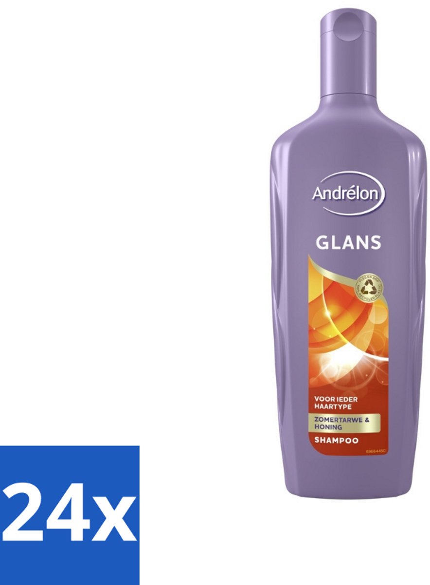 24 x Andrélon - Glans - Shampoo - 300 ml - Glans Shampoo - Haarverzorging - Andrélon - Glanzend Haar - Zachte Shampoo
