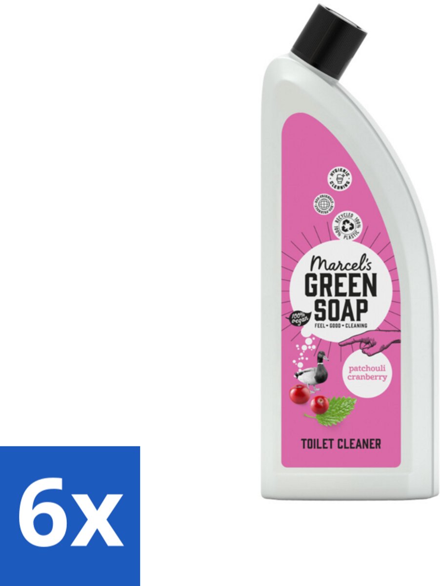 6 x Marcel's Green Soap - Toiletreiniger - Patchouli & Cranberry - Krachtige frisheid - Toilet Schoonmaak - Milieuvriendelijke Schoonmaak - Biologisch Afbreekbare Schoonmaak - Vegan Toiletreiniger - Natuurlijke Toiletreiniger