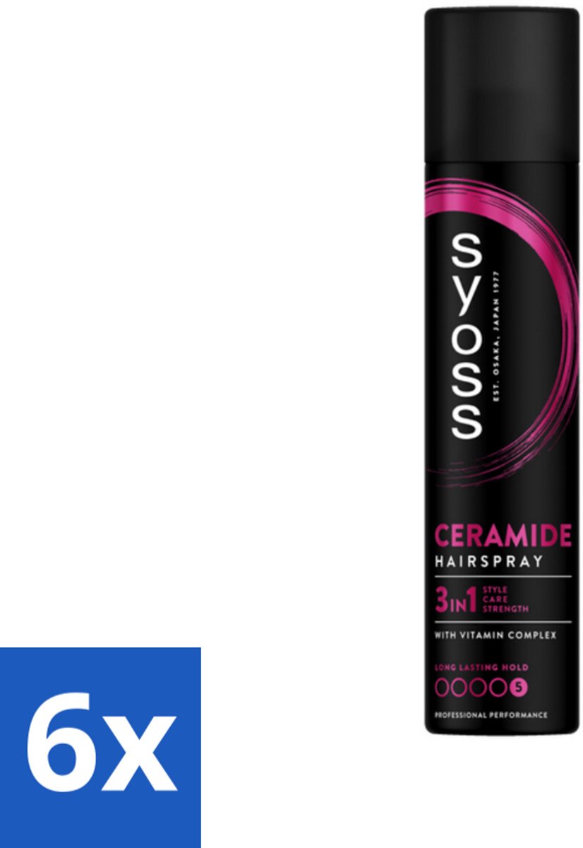 6 x Syoss - Ceramide - Haarspray - Herstelt Haarvezels - 300 ml - Haarspray - Styling - Haarverzorging - Haarherstel - Ceramide