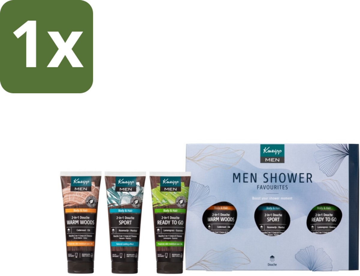1 x Kneipp - Men Shower Favourites Geschenkset - Douchegel - 2-in-1 Douche - Mannelijke Huidverzorging - Natuurlijke Huidverzorging - Sportdouche