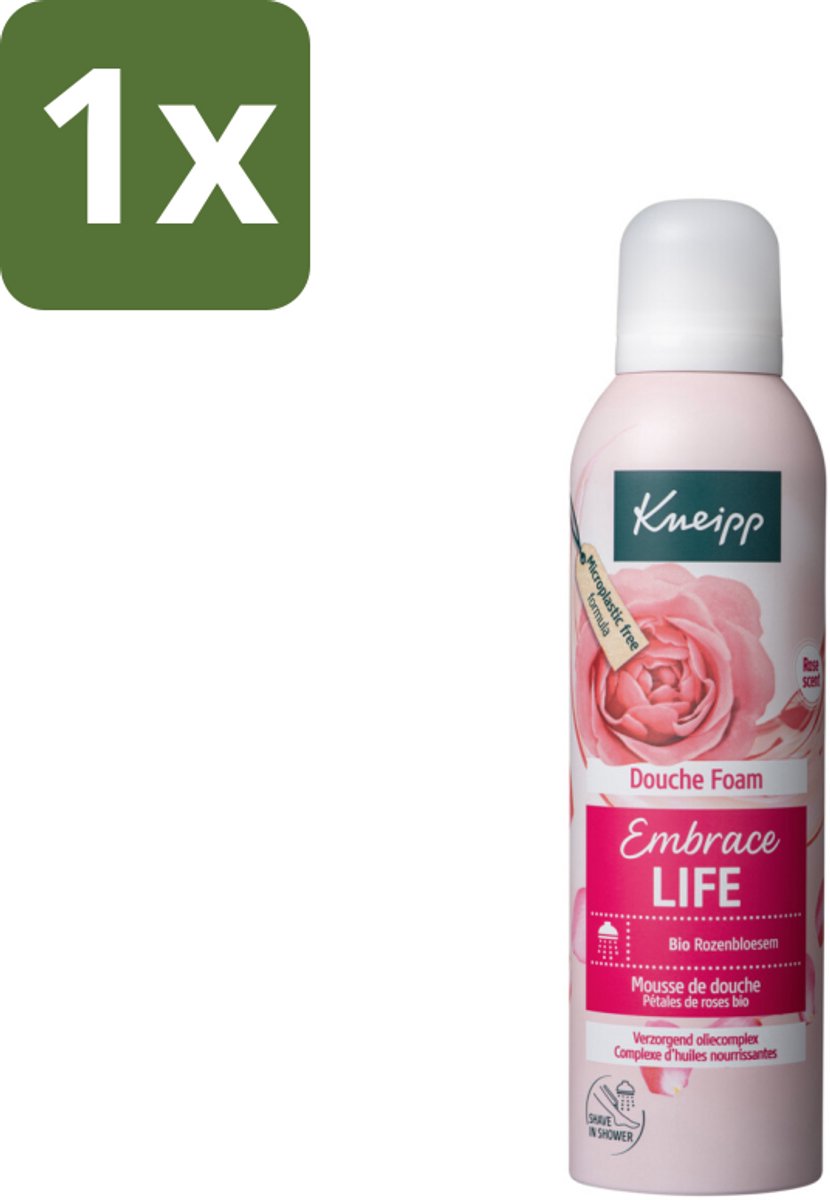 1 x Kneipp - Douche schuim - Embrace Life - Anti‑Aging verzorging - 200 ml - Douche Foam - Roze Schuim - Vrouwelijke Geur - Huidverzorging - Anti-aging