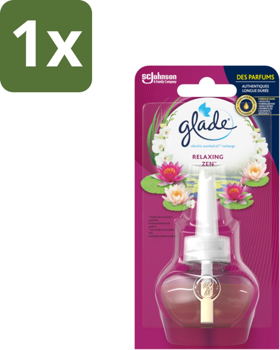 1 x Glade - Navulling Elektrische Olie - Relaxing Zen - Zonder Houder - Elektrische Geurverspreider - Ontspanning - Rustgevende Geur - Kalmerende Geur - Geurverspreiding