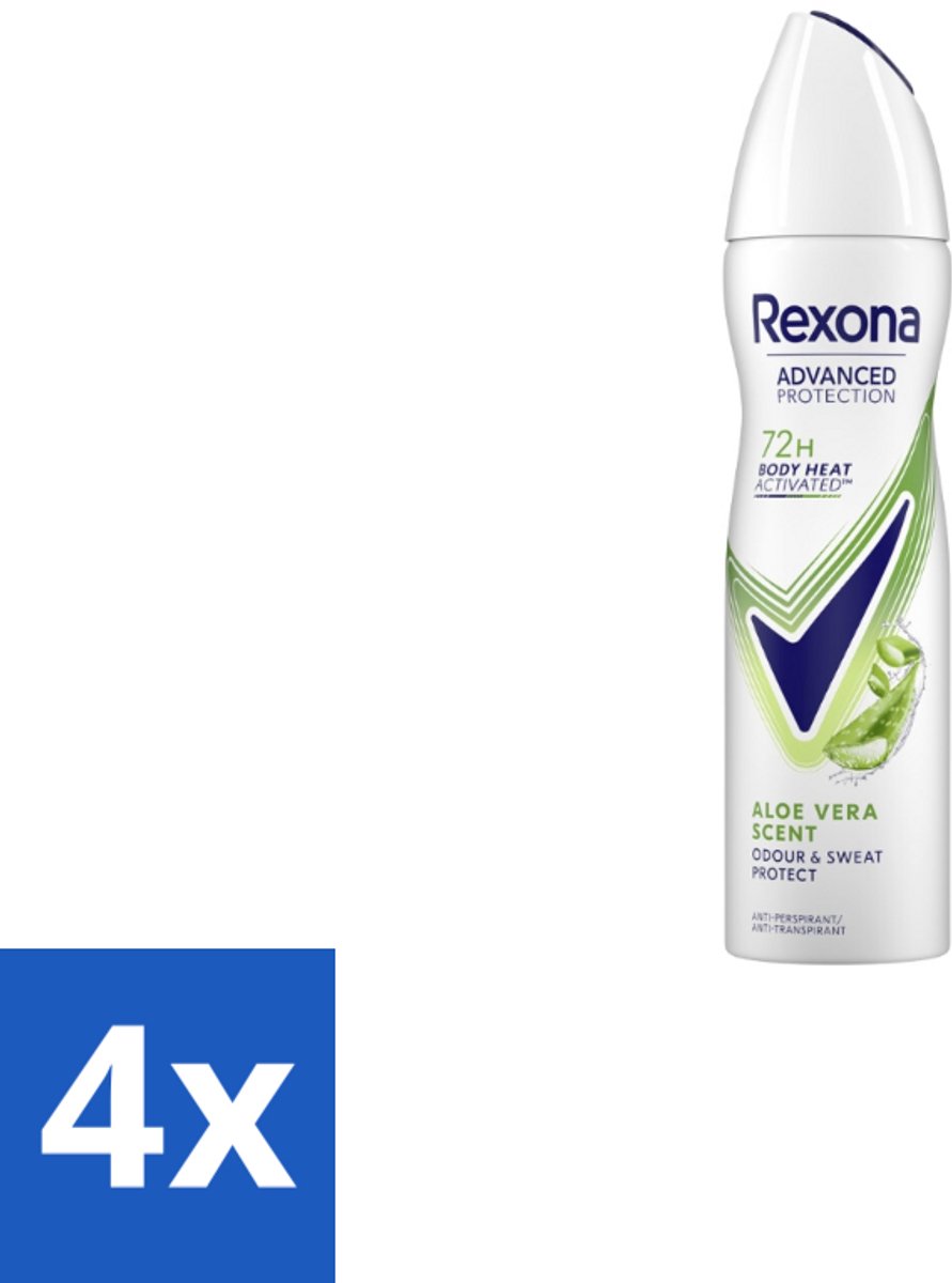4 x Rexona - Deodorant Spray - Aloe Vera Scent - Verzorgend & Fris - 150 ml - Deodorant - Antitranspirant - Vrouwen - Langdurige Frisheid - 72 Uur Bescherming