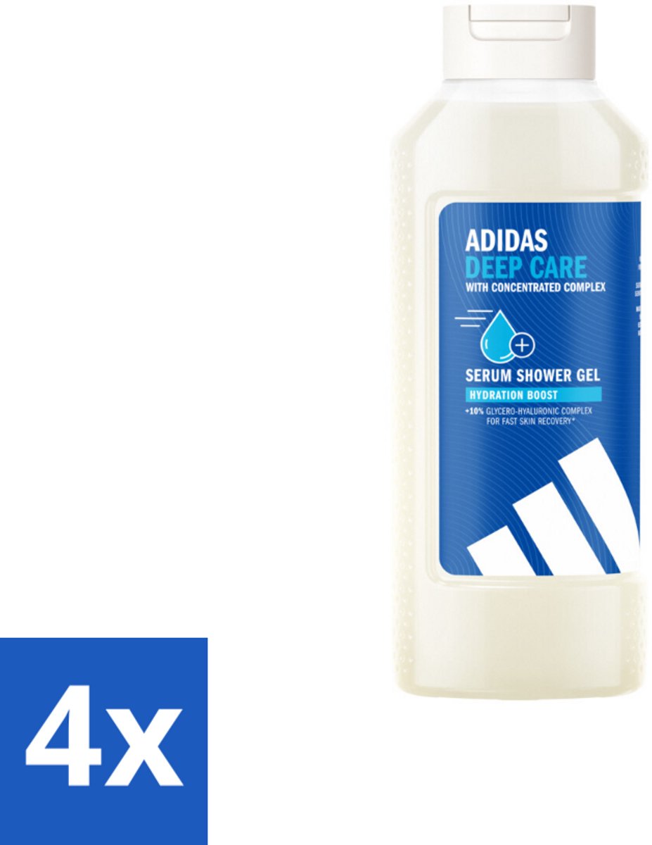 Adidas – Douchegel – Active Skin & Mind Deep Care – 400 ml - Voordeelverpakking - 4 stuks