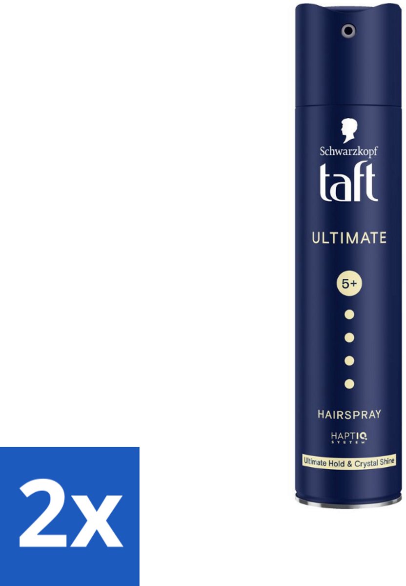 2 x Taft - Ultimate 5+ - Haarspray - Maximale stevigheid - 250 ml - Haarspray - Taft - Maximale Fixatie - Glans - Haarlak