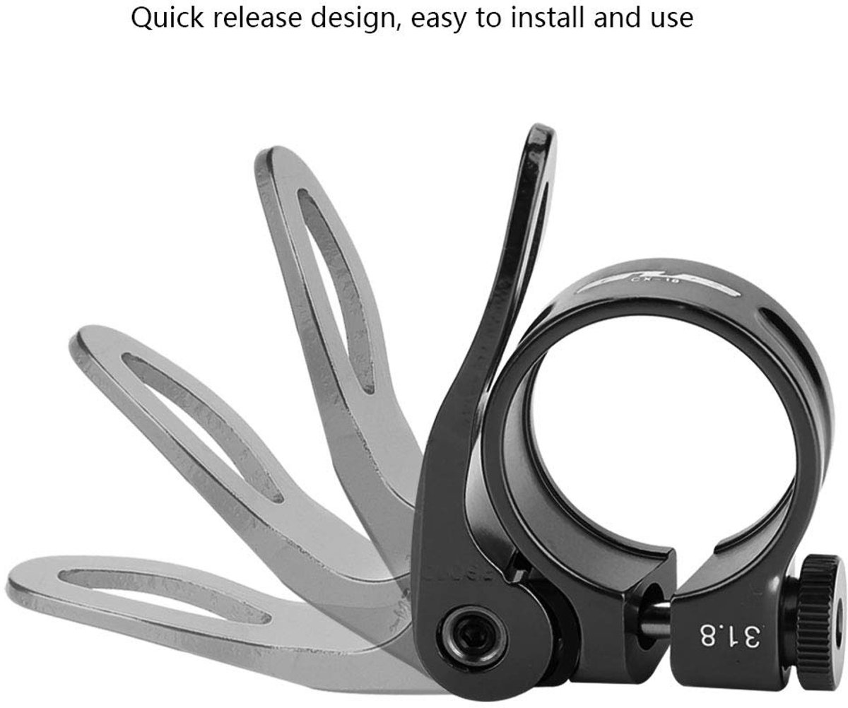 Fiets Zadelpenklem 31.8mm - Aluminium Quick Release - Zwart - Eenvoudige montage - ShopVlot