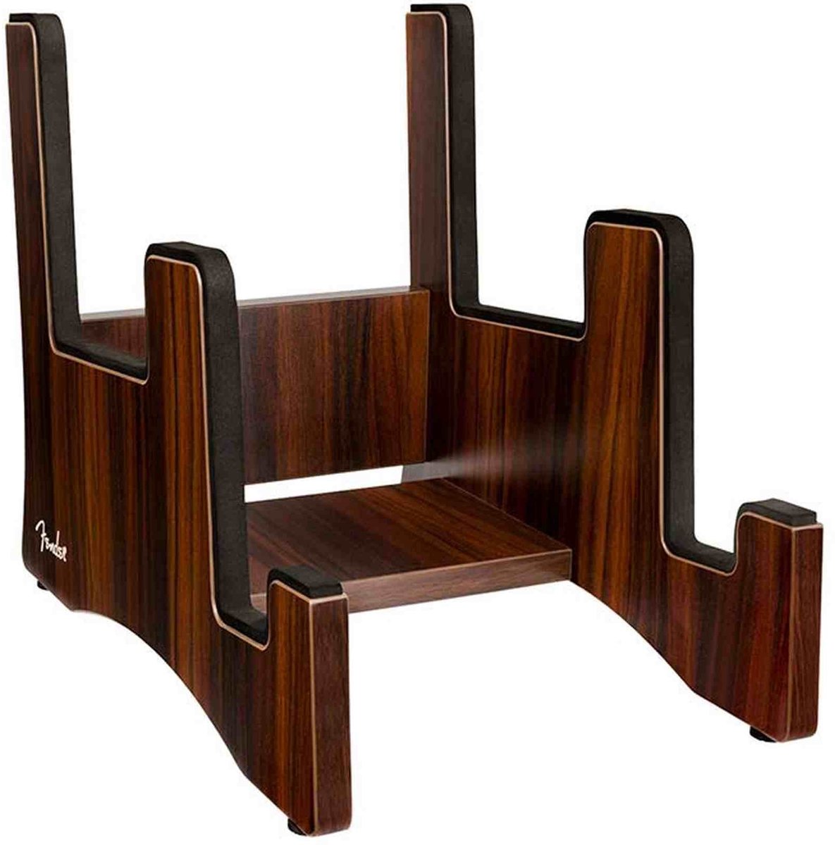 Fender 0991829003 Deluxe Houten Gitaarstandaard 2-Tier Voor Akoestisch en Elektrisch
