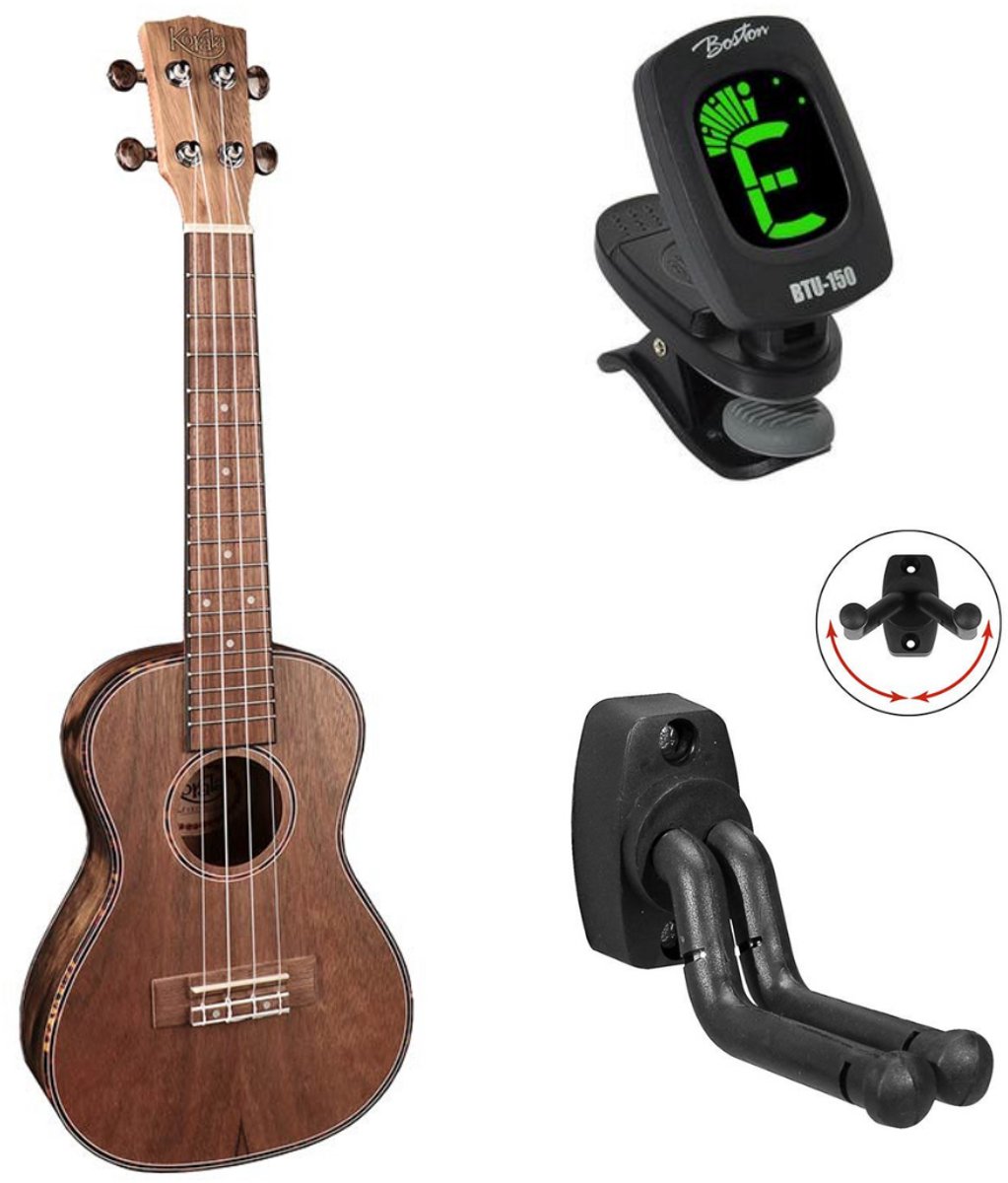 Korala UKC-910-UT bundel Naturel Performer Series Concert ukulele