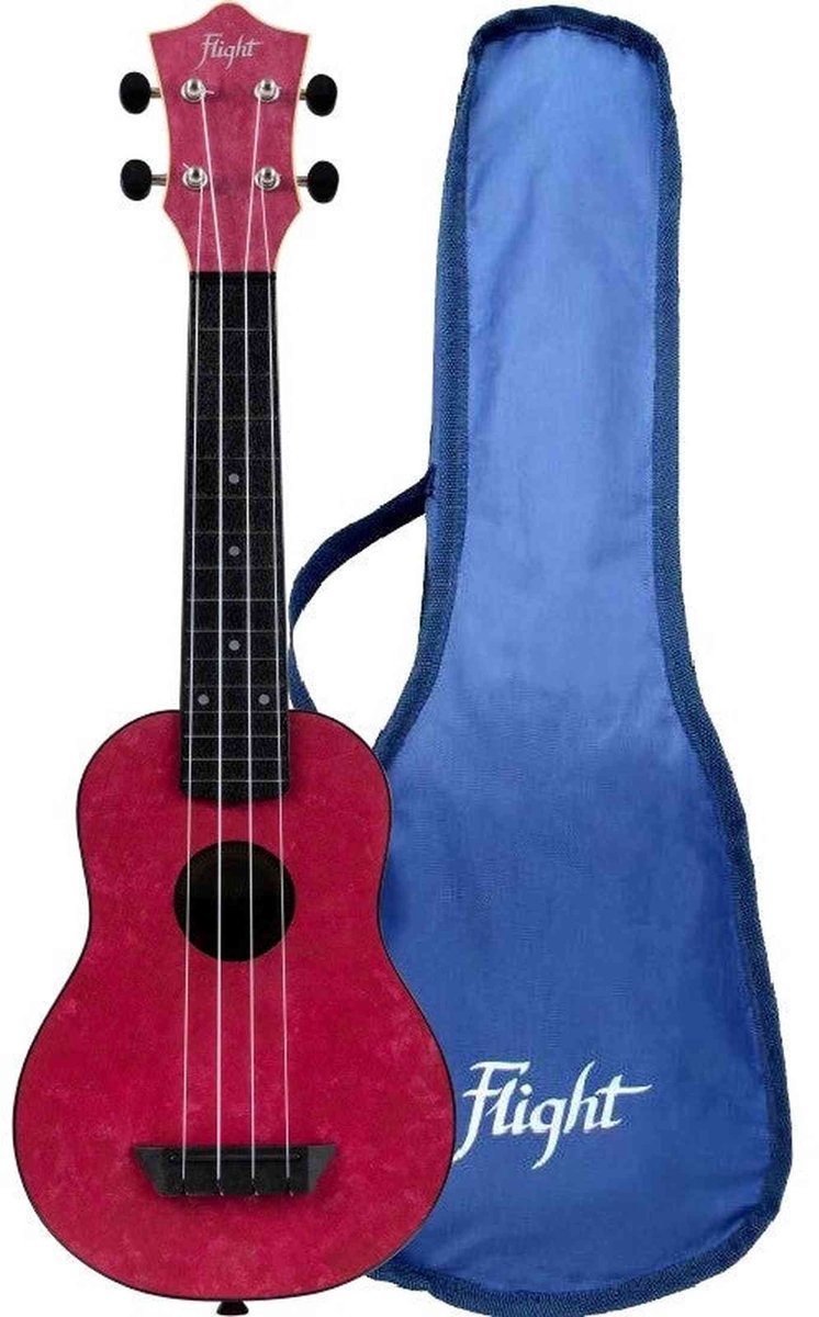 Flight TUS-65 RUBY Soprano Ukulele met Linden Top, ABS Body en Ruby Red Afwerking