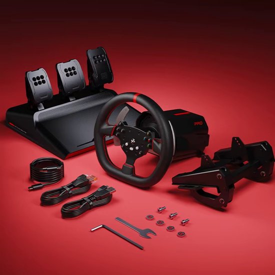 Gaming Stuurwiel Direct Drive - 3.2Nm Koppel - Magnetische Pedalen - Force Feedback - EU Plug - Racing Controller — afbeelding 2