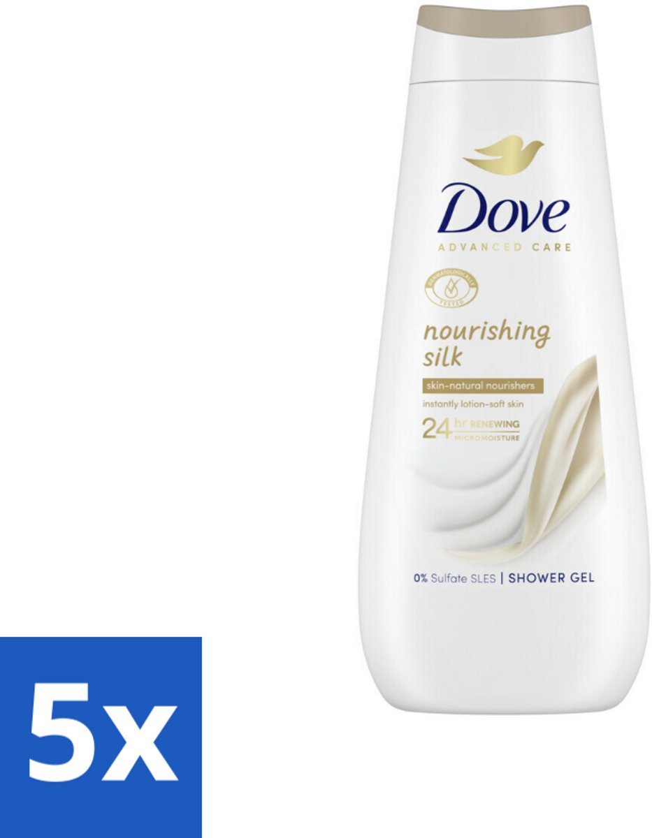 5 x Dove Douchecrème - Nourishing Silk - 400 ml - Douche Crème - Droge Huid - Zijdezachte Huid - Hydraterend - Micro Moisture