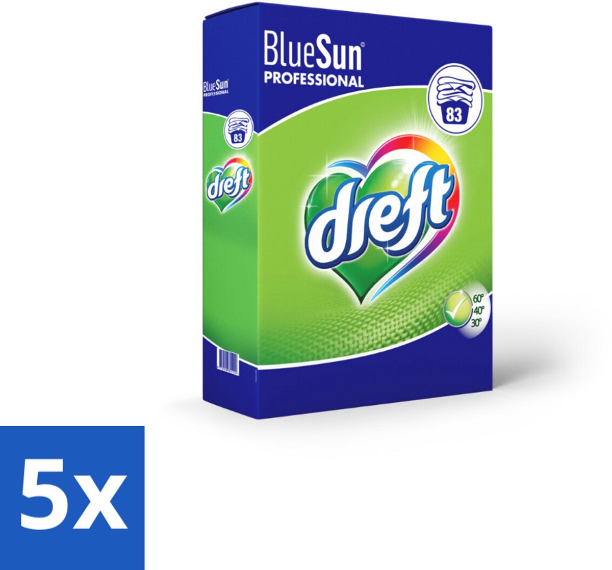 5 x Dreft - Wasmiddel Poeder - Professional - Efficiënte reiniging - 83 Wasbeurten - Wasmiddel Poeder - Vlekverwijdering - Professioneel Wasmiddel - Krachtige Reiniging - Wasbeurten