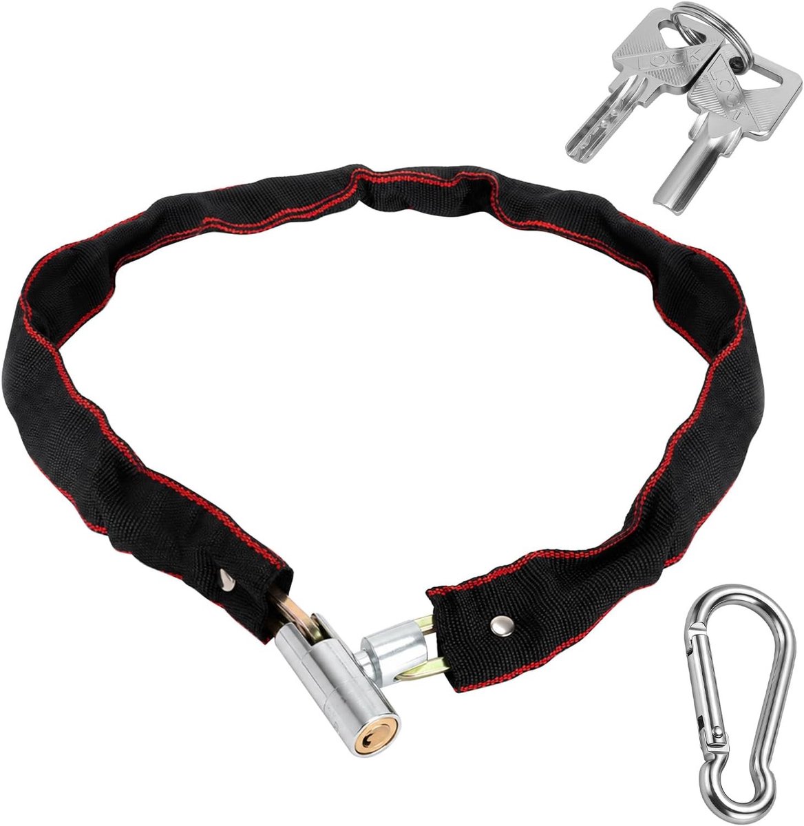 Fietsslot - Zwart - 85 cm - Stalen Kettingslot met Sleutel - Voor Fiets, E-bike, Scooter en Motorfiets