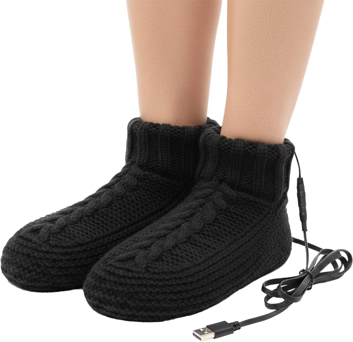 Verwarmde Sokken - Zwart - 36-42 EU - Fleece Voering met USB Aansluiting - Voor Dames en Heren