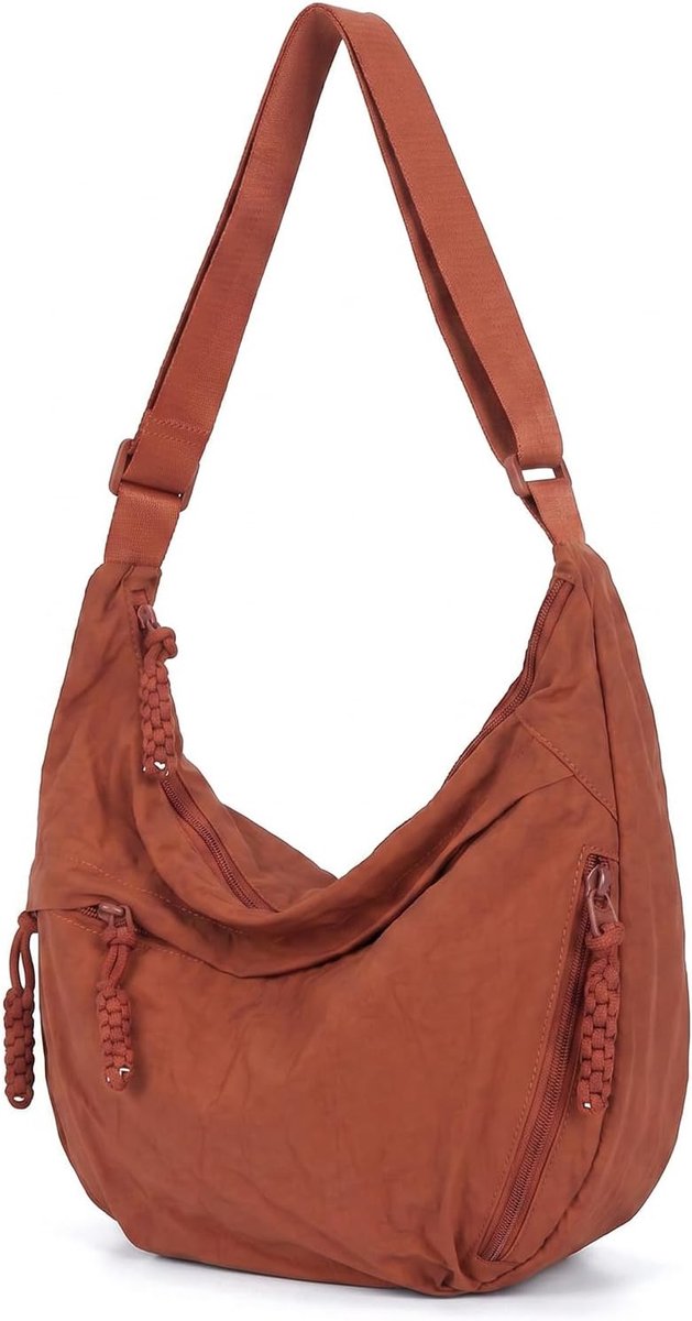 Women's Half Moon Nylon Crossbody Bag Crescent Moon Outdoor Crossbody Shoulder Bag with Adjustable Shoulder Strap for - ShopVlot