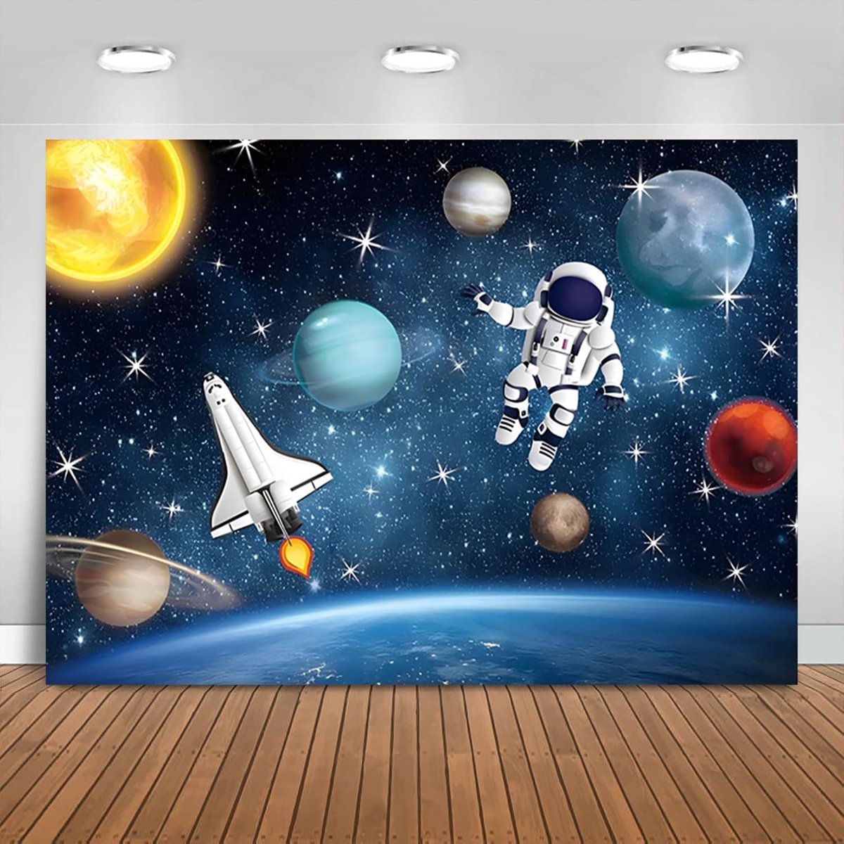 Ruimte Achtergrond Universum Ruimte Planeet Ster Galaxy Astronaut Raket Fotografie Achtergrond Kinderen Jongens - ShopVlot