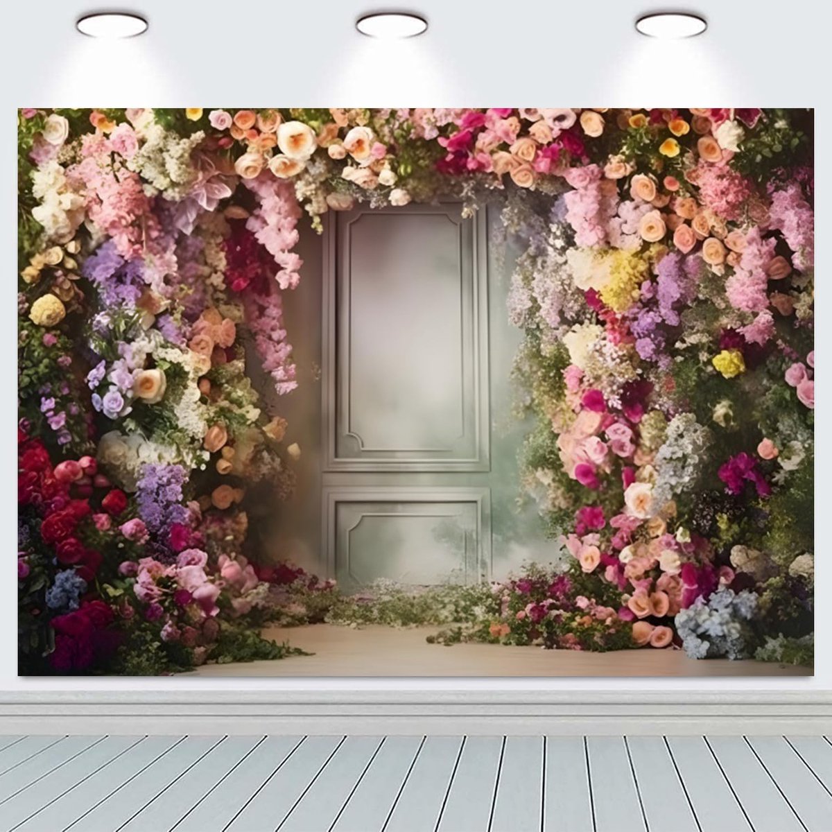10x6.5FT Bloem Muur Achtergrond Vintage Frame Muur Natuur Tuin Bloeiende Bloemen Fotografie Achtergrond Bruiloft - ShopVlot