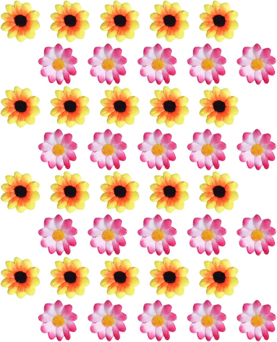 40 Simulatiechrysant Hoofdtooiaccessoires, Zonnebloemdecoratietas, Bruiloftsdecoratie, Doe-Het-Zelf Haaraccessoires - ShopVlot